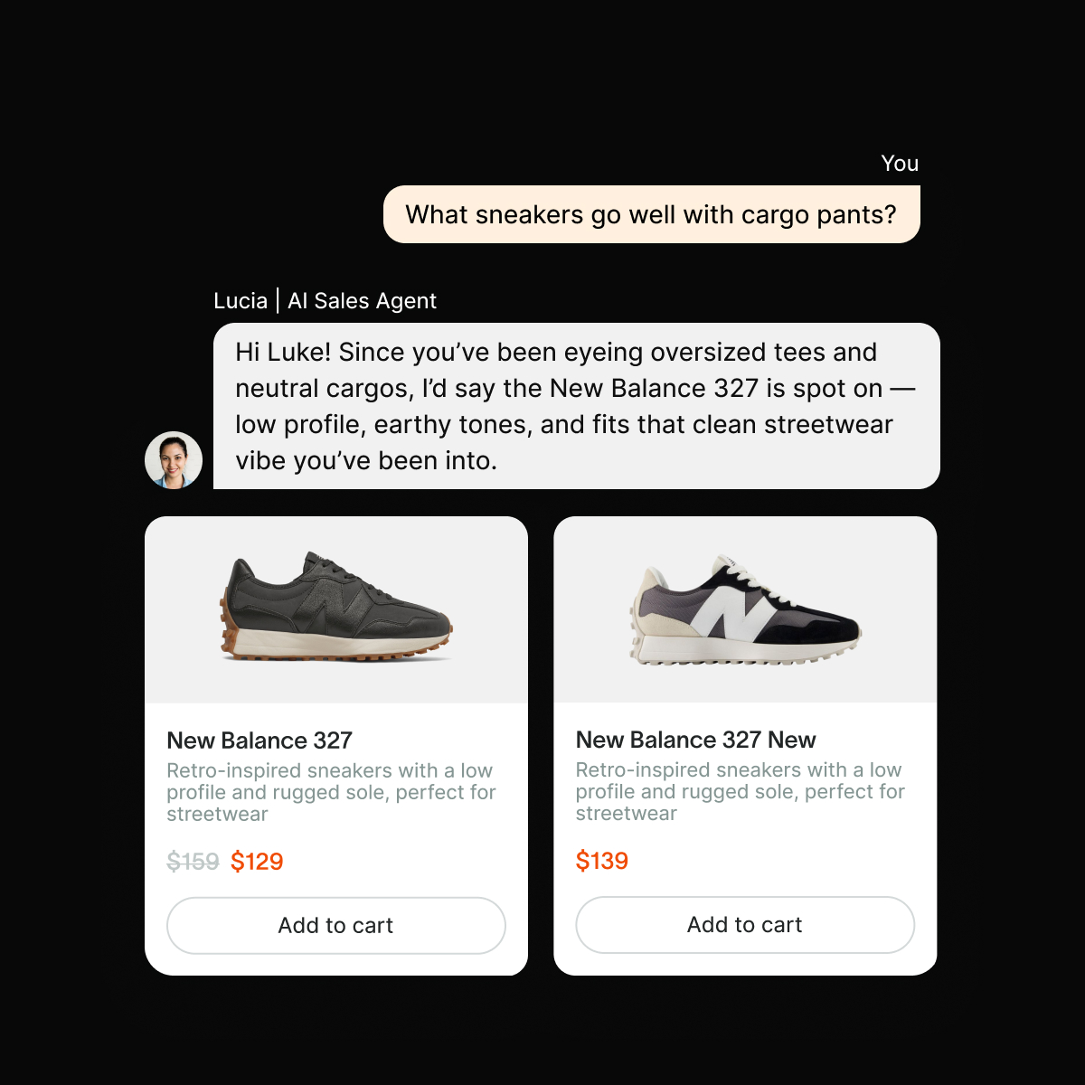 AI Shopper Agent providing smart product recommendations to customers based on preferences